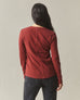 Women's Premium Slub Long Sleeve V-Neck Tee - Russet Brown